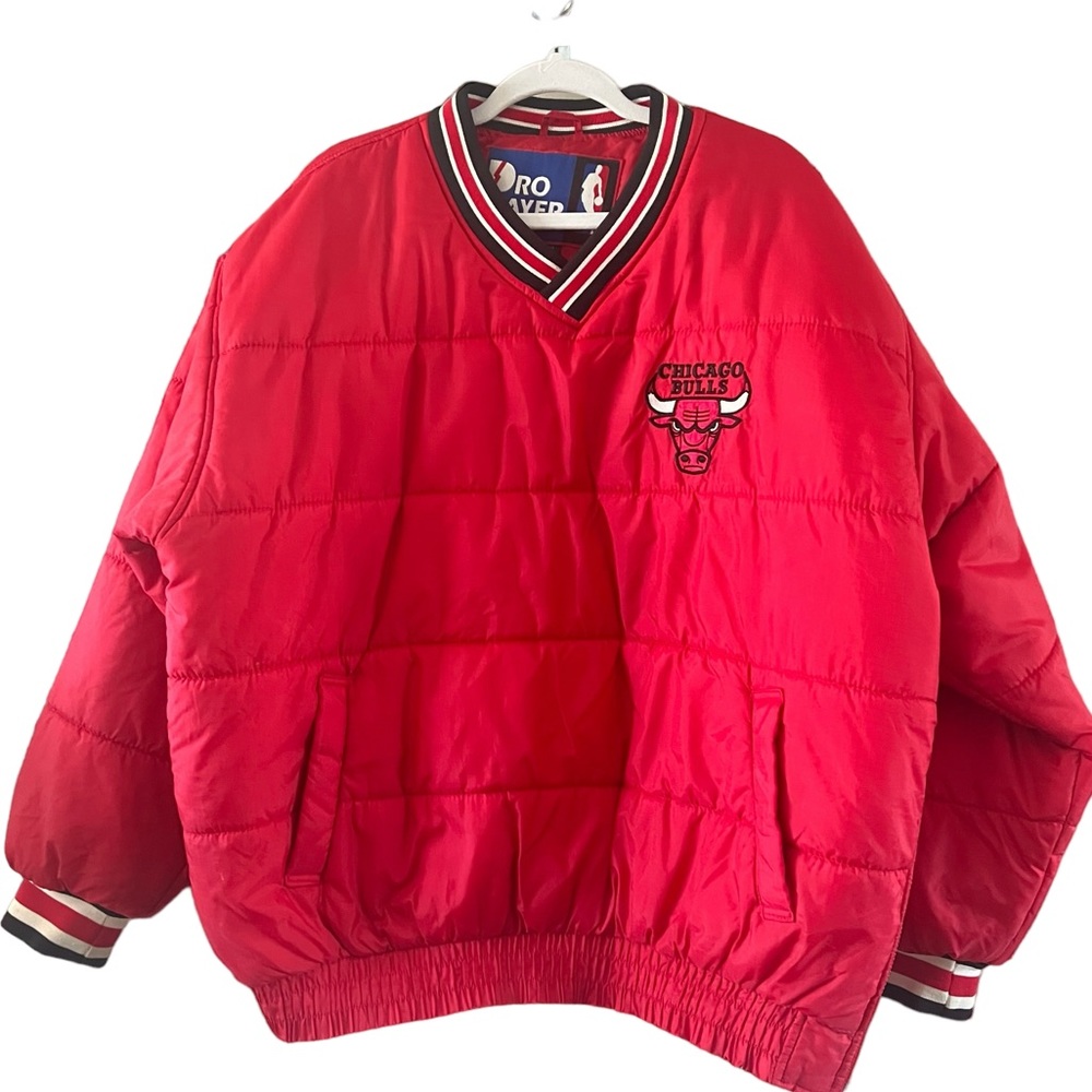 Vintage Pro Player NBA Chicago Bulls‎ Quilted Pullover Puffer Sz XL